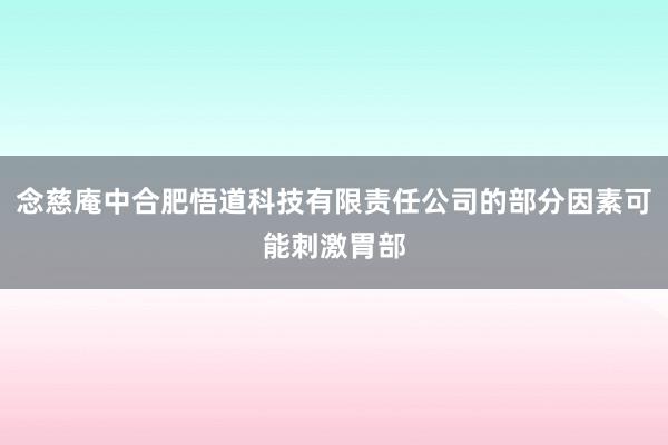 念慈庵中合肥悟道科技有限责任公司的部分因素可能刺激胃部